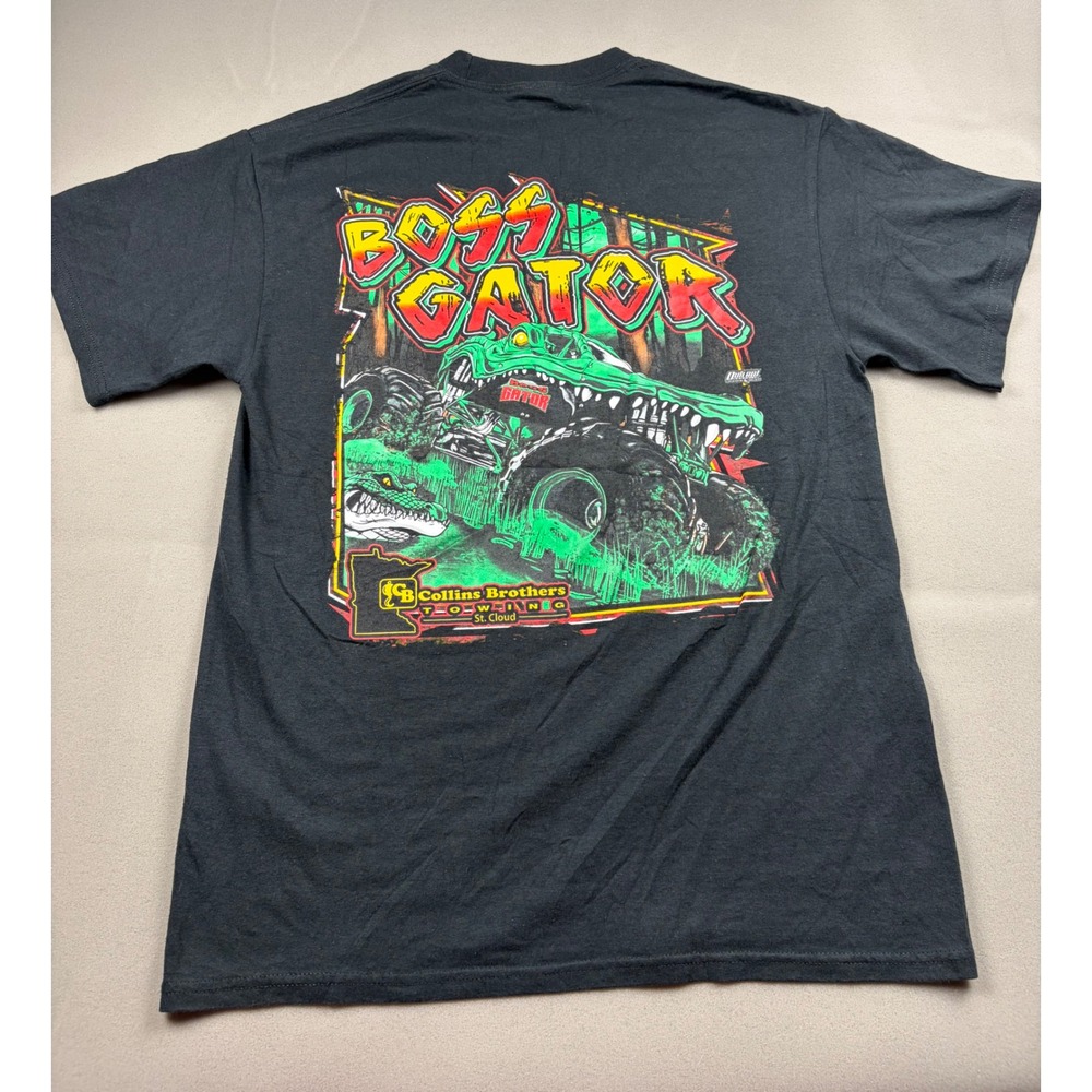 Port & Company Boss Gator Monster Truck Graphic T-Shirt Mens Medium Black